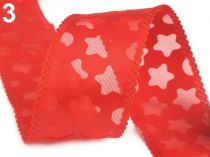Textillux.sk - produkt Dvojitá stuha hviezdy šírka 40 mm - 3 červená