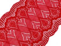 Textillux.sk - produkt Elastická čipka / vsadka / behúň šírka 18 cm - 3 červená