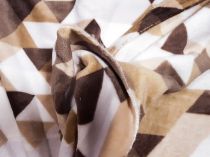 Textillux.sk - produkt Flanel fleece hnedý geometrický vzor 210 cm