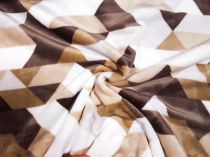 Textillux.sk - produkt Flanel fleece hnedý geometrický vzor 210 cm