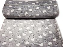 Textillux.sk - produkt Flanel fleece labka a srdce 150 cm