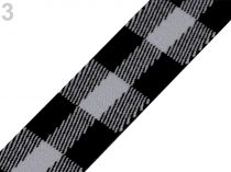 Textillux.sk - produkt Guma mäkká káro šírka 25 mm - 3 čierna šedá svetlá