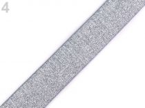 Textillux.sk - produkt Guma s lurexom šírka 27 mm - 4 šedá strieborná