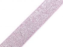 Textillux.sk - produkt Guma s lurexom šírka 27 mm - 5 ružová sv. strieborná