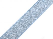 Textillux.sk - produkt Guma s lurexom šírka 27 mm - 6 modrá svetlá strieborná