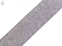 Textillux.sk - produkt Guma s lurexom šírka 40 mm - 4 šedá strieborná