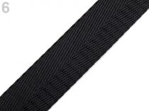 Textillux.sk - produkt Hladký popruh s leskom šírka 25 mm - 6 (27) čierna