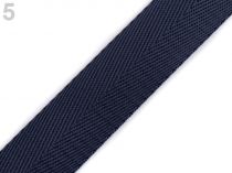 Textillux.sk - produkt Hladký popruh s leskom šírka 25 mm - 5 (20) modrá tmavá