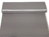 Textillux.sk - produkt Hrubá bavlnená látka čiernohnedé trojuholníky 150 cm