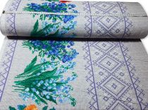 Textillux.sk - produkt Hrubá bavlnená látka vyšívané kvety v bordúre 150 cm