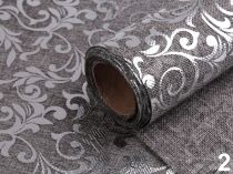Textillux.sk - produkt Imitácia juty šírka 24 cm ornamentami - 2 (800-17) šedá strieborná