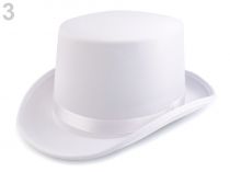 Textillux.sk - produkt Karnevalový klobúk cylinder - 3 biela snehová
