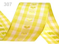 Textillux.sk - produkt Károvaná stuha šírka 40 mm tkaná s drôtom - 307 Sulphur Spring
