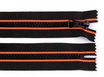 Textillux.sk - produkt Kostený zips s lampasom šírka 5 mm dĺžka 16 cm - 332 čierna oranžová