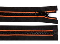 Textillux.sk - produkt Kostený zips s lampasom šírka 5 mm dĺžka 70 cm - 332 čierna oranžová