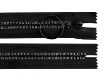 Textillux.sk - produkt Kostený zips šírka 5 mm dĺžka 16 cm písmenká - 332 čierna strieborná