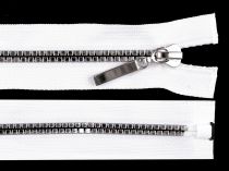 Textillux.sk - produkt Kostený zips šírka 5 mm dĺžka 60 cm kocky - biela strieborná