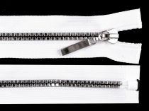 Textillux.sk - produkt Kostený zips šírka 5 mm dĺžka 70 cm kocečky - biela strieborná