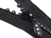 Textillux.sk - produkt Kosticový zips dĺžka 16 cm šírka 4 mm so štrasovými kamienkami