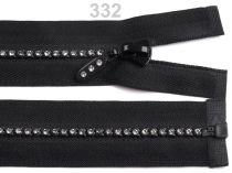 Textillux.sk - produkt Kosticový zips šírka 4 mm dĺžka 50 cm so štrasovými kamienkami - 332 čierna