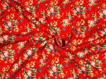 Textillux.sk - produkt Kostýmovka -gabardén malý ľudový kvet 140 cm - 2- gabardén  malý ľudový kvet, červená