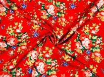 Textillux.sk - produkt Kostýmovka - gabardén veľký ľudový kvet 140 cm - 2-  gabardén veľký ľudový kvet, červená