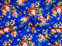 Textillux.sk - produkt Kostýmovka - gabardén veľký ľudový kvet 140 cm - 3- gabardén veľký ľudový kvet, modrá