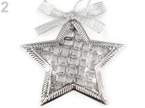 Textillux.sk - produkt Kovová dekorácia vianočný strom, hviezda - 2 strieborná hviezda
