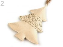 Textillux.sk - produkt Kovová vianočná dekoácia - srdce, stromček, hviezda - 2 ecru zlatá