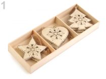 Kovová vianočná dekorácia - srdce, stromček, hviezda
