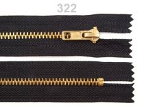 Textillux.sk - produkt Kovový  /  mosadzný zips  šírka 4 mm dĺžka 12 cm nohavicový - 322 čierna