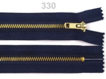 Textillux.sk - produkt Kovový  /  mosadzný zips  šírka 4 mm dĺžka 12 cm nohavicový - 330 modrá tmavá