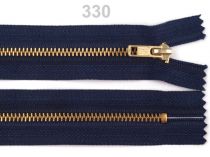 Textillux.sk - produkt Kovový  /  mosadzný zips šírka 4 mm dĺžka 20 cm nohavicový - 330 modrá tmavá