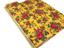 Textillux.sk - produkt Folklórna polyesterová látka krojová s veľkým kvetom šírka 145 cm - 07 veľký kvet-žltá