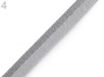 Textillux.sk - produkt Lampas / prámik plyšový s lurexom šírka 22 mm - 4 šedá svetlá strieborná