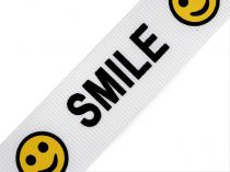 Textillux.sk - produkt Lampas / rypsová stuha Smile šírka 24 mm - 3 biela