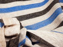 Textillux.sk - produkt Ľanová štóla šedo-modré pásy 50 cm
