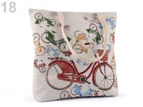 Textillux.sk - produkt Ľanová taška sovy 40x45 cm - 18 režná svetlá bicykel
