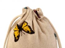 Textillux.sk - produkt Ľanové vrecko s motýľmi 12x13 cm