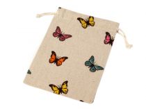 Textillux.sk - produkt Ľanové vrecko s motýľmi 13x18 cm