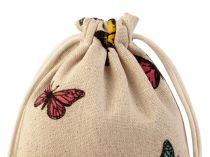 Textillux.sk - produkt Ľanové vrecko s motýľmi 13x18 cm