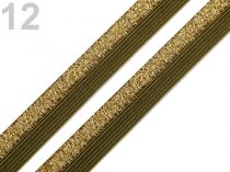 Textillux.sk - produkt Lemovacia guma šírka 17 mm s lurexom - 12 zelená khaki zlatá