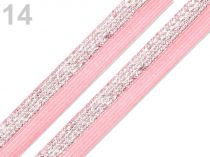 Textillux.sk - produkt Lemovacia guma šírka 17 mm s lurexom - 14 ružová lastúrová strieborná