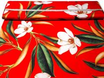 Textillux.sk - produkt Letný polyesterový úplet veľký biely kvet 150 cm