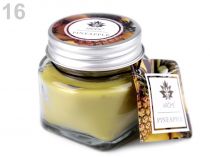 Textillux.sk - produkt Malá vonná sviečka v skle s menovkou - 16 (Pineapple) bielo žltá