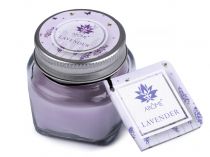 Textillux.sk - produkt Malá vonná sviečka v skle s menovkou - 4 (Lavender) fialová lila