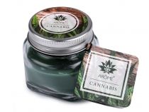 Textillux.sk - produkt Malá vonná sviečka v skle s menovkou - 6 (Cannabis) zelená jedla