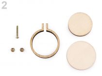 Textillux.sk - produkt Mini drevený rámček / prívesok na vyšívanie srdce, ovál, kruh - 2 (Ø30 mm) prírodné kruh
