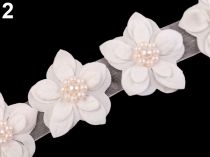 Monofilový kvet 3D Ø50 mm s perlami