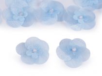 Textillux.sk - produkt Monofilový kvet s korálkou Ø25 mm - 5 modrá sv.